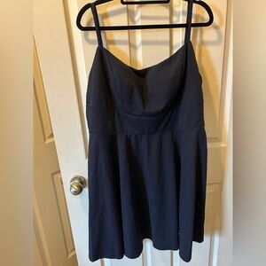 City Studio Plus 22W Elegant Navy Blue Party Dress w/Lace Back & Thin Straps NWT